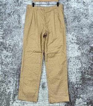 Vintage Brioni Trouser Pants 38 Mens Pleated Chino Cotton Straight Leg